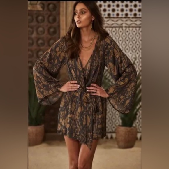 12th Tribe Gold Standard Kimono Dress - Picture 3 of 5